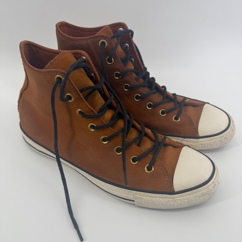 Converse Chuck Taylor All Star Leather High Top Cognac Brown Mens 10.5 153807C
